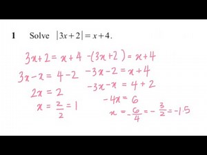 Modulus Functions | IGCSE ADDMATH (0606) PAST PAPER QUESTIONS