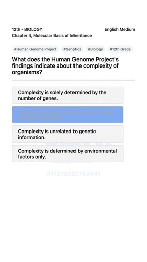 Human Genome Project Complexity Insights BIOLOGY 12th