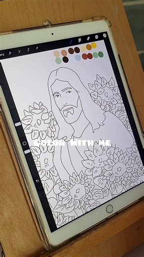 Color With Me | Jesus and sunflowers 🌻 #drawwithme #jesusart #cuteart #faithbased #christiangirl