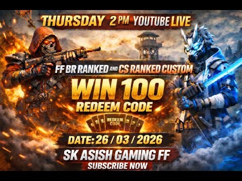 . FREE FIRE LIVE 🔴 BR CUSTOM WIN + 100 REDEEM CODE GIVEAWAY 😱