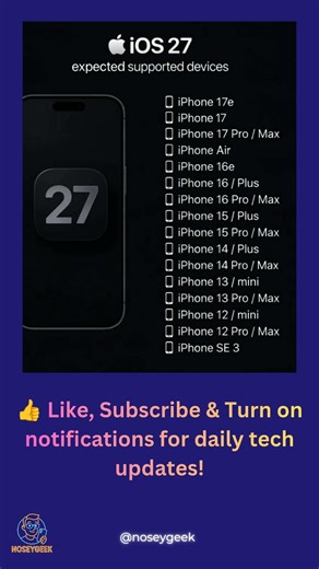 iOS 27 Compatibility List: These iPhones May Be Supported
