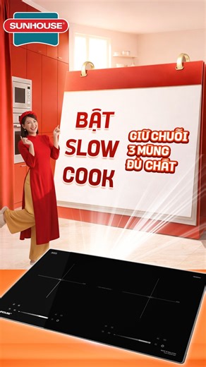 Sunhouse Group on Instagram: "BẬT SLOW COOK - GIỮ CHUỖI 3 MÙNG ĐỦ CHẤT Bếp đôi điện từ SUNHOUSE SHB82062-MMD với chức năng Slow Cook nấu chậm, giữ lại chất dinh dưỡng trong từng món ăn. Giờ đây không lo “mất chuỗi” 3 mùng đủ chất trong ngày Tết rồi nha. ♦️ Tính năng Slow Cook: duy trì công suất hoạt động của bếp ở mức độ thấp trong khoảng thời gian dài nhằm phục vụ cho việc chế biến các món kho, ninh, hầm… Đặc biệt, hàm lượng chất dinh dưỡng của thức ăn vẫn có thể giữ lại nguyên vẹn đến 99%. ♦️ 