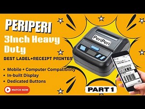 PeriPeri 3Inch New Heavy Duty BT Receipt + Label Thermal Printer, Inkless Bluetooth Printer (Part 1)