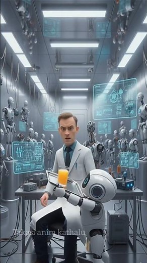 "Funny Robot Lab Accident | Cute Assistant Robot Spills Juice on Scientist | 3D Animation"