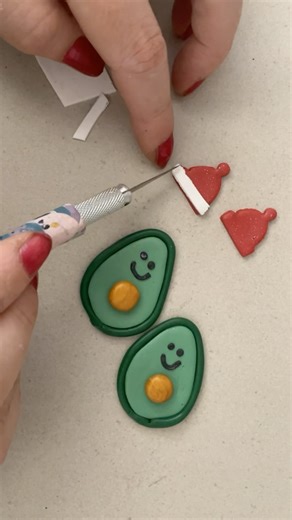 Here’s a little snippet of me prototyping some cute little Avo Christmas Earrings. These are a little rough, but that’s what prototyping is for! What do you think? . . #christmas #christmasearrings #avo #funearrings #polymerclay #polyclay #sculpey #fimo #tutorial #craft | The Little Craft House