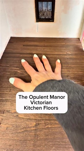 Nathalie on Instagram: "Victorian interior design, but tiny. The laser was fast…the template design was not. 😄 I’m renovating this vintage Victorian dollhouse into The Opulent Manor For this Victorian kitchen, I considered engraving a plank pattern instead of cutting individual boards especially since much of the floor will be covered by cabinets and a large island. But Victorian interior design has always been about process as much as appearance. Even when it won’t all be seen, the structure s