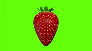 Download Front view of strawberry rotating 360 degrees. Loop sequence. 3D animation for free