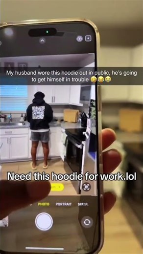 Haha 🤣 best hoodie ever!! #funny #shorts #funnymemes #comedy #viral #pranks #qrhoodie #memes