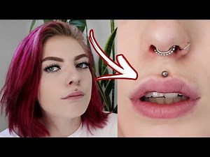SUPER SWOLEN LIP | healing process medusa/philtrum piercing