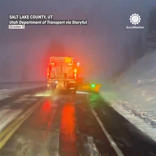 Make way for the plow! ❄️ Utah’s first snow of the season had crews out early clearing roads after a small taste of winter. | AccuWeather