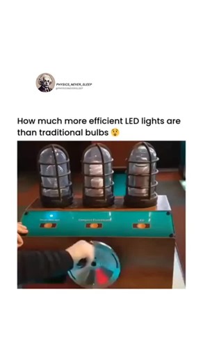physics_Never_sleep | 💡 LED vs. Old-School Bulbs – The Energy Showdown! ⚡ Ever seen a bulb battle it out for energy efficiency? 🤯 This device shows it... | Instagram