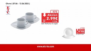 480 reactions | ETC Aksion Nga data 7 deri me 12 Qershor Përfitoni nga Ofertat më të mira duke kursyer në shportën tuaj të blerjes Për më shumë oferta kliko këtu: www.etc-ks.com | ETC - Elkos Trading Center | Facebook