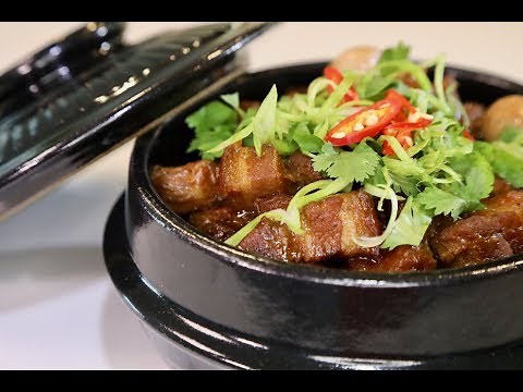 Cambodian styled caramelized braised pork belly (Kaw Sach Chrouk)
