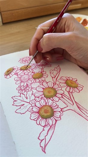 Sketchbook flower illustration #gouache #artshorts #art