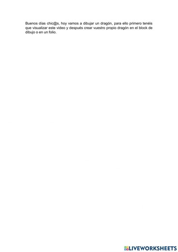 Dragón worksheet