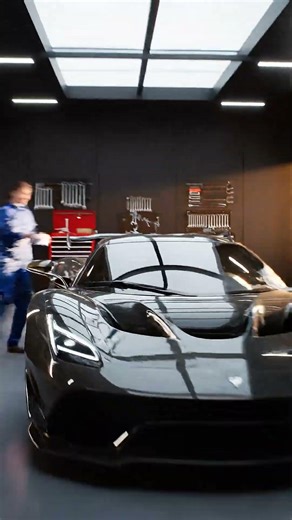 DIY custom built sports car project in a garage, highly detailed engine #shorts #cars #fix #restore