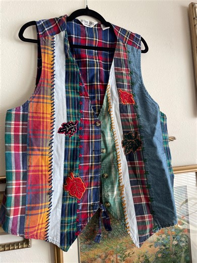 Vintage Patchwork Embroidered Vest | X-large - Etsy