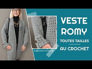 Comment faire un GILET / VESTE LONGUE ROMY DEBUTANTE 🧶 AU CROCHET 🧶 TUTO PAS A PAS #mamiecrochet