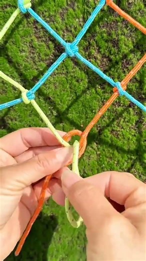 the process of making a soccer net manually by hand