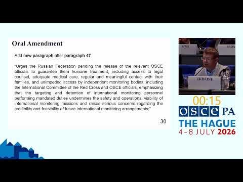 General Committee on Democracy, Human Rights and Humanitarian Questions, 09:00 – 10:30, 6 July 2026
