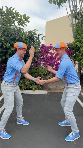 Blippi TWIN Handshake Challenge! Best Friend Dance! #blippi #shorts