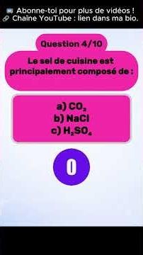 🔥 10 Questions de Chimie Générale | Quel sera ton score ?