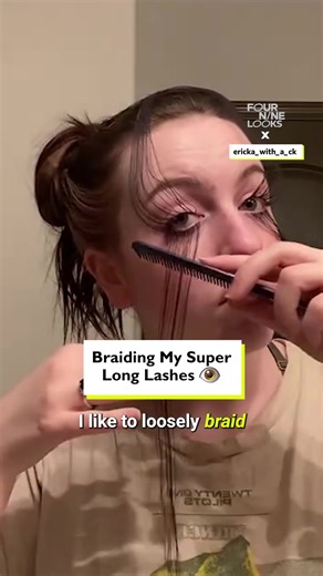 My lashes are so long I have to braid them and pin them back for bed 🥰 | Four Nine Looks