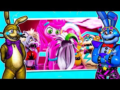 What if FNAF and Poppy Playtime had a Crossover?! REACT with Glitchtrap and Glamrock Bonnie