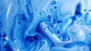 Top View of Abstract Blue and White Swirling Liquid. Liquid Design and Art Concept. Video Background Stock Video