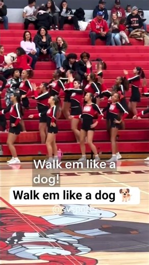 🏀📣❤️🤍 RHS WALK EM LIKE A DOG 🐕 #cheer #cheerleading #highschoolbasketball #shorts