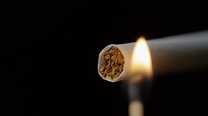 Smoking Addiction Lighting Cigarette With Stock Footage SBV-347718257 - Storyblocks