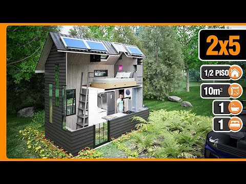 La Casa MÁS PEQUEÑA del mundo 2x5 | Mini CASA de 10 m² | Tiny HOUSE Minimalista | Small HOUSE DESIGN