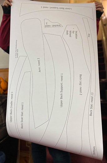 Adirondack Chair Templates - Folded in Large Format Envelope, (no long