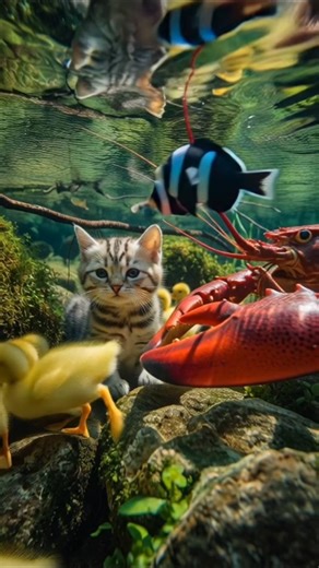 Cute Kitten Having Fun Underwater ❤️❤️❤️#catz #cat #shorts 12012026A