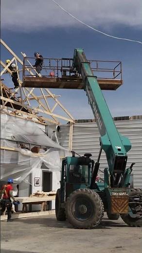 Fixing A Collapsed Pole Barn Roof #polebarn #construction #repair #damage #shorts