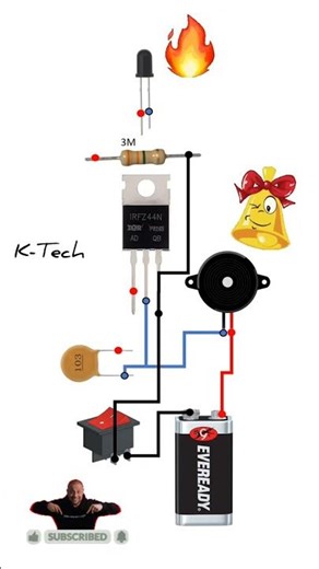 🔥 Fire Alarm Using MOSFET! Instant Alert System ⚡#shortvideo #shortsfeed #circuitdiagram