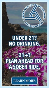 Drive with Aloha! Plan ahead and find a safe ride home. Impaired driving crashes are 100% preventable. | Hawaii Department of Transportation | Facebook