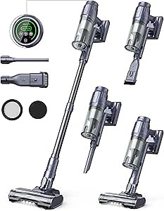 MIUZZY M242 Cordless Stick Vacuum Cleaner with Brushless Motor,50 Mins Max Runtime, 25Kpa Powerful Suction Vacuum with LED Display for Pet Hair,Hard Floor,Carpet.
