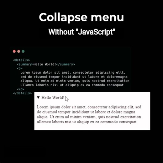🙀 Collapse Menu #javascript #css #html #minmax #tutorial #how #animation #webdesign #menu #tips #ui