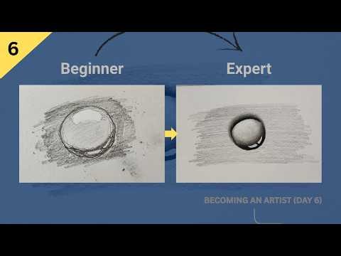 3D Water Drop Drawing 💧 Realistic Pencil Art! | Shading Basics for Beginners (Day 6) 🎨