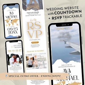 Passport Wedding Website Invitation: Digital RSVP, Online Invite (DIY Canva Template), Boarding Pass Invite - Etsy