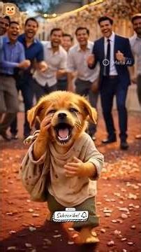 Food was thrown at a dog's head.#aidogstory #aiviralshorts #aianimation