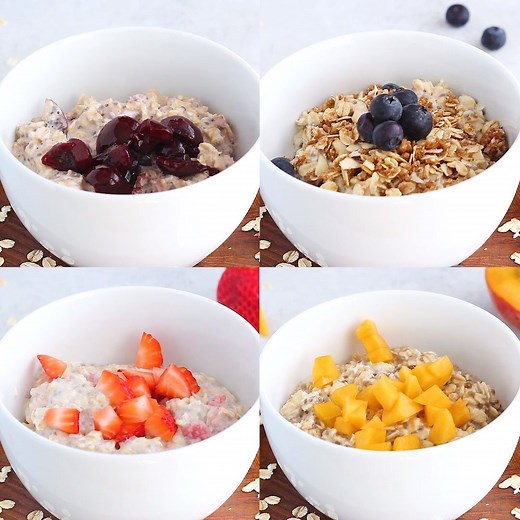 236K views · 107 reactions | Four new summer fruit overnight oats recipes to add to your rotation! All four are themed around fruity summertime desserts — strawberry shortcake, peach pie, blueberry cobbler and cherry cheesecake. Serve them for breakfast, snack or even dessert… they’re that good! RECIPES: https://www.eatingbirdfood.com/summer-overnight-oats/#tasty-recipes-34825 | Eating Bird Food | Facebook