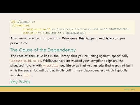 Understanding libc Dependency in Shared Library Building with -nostdlib