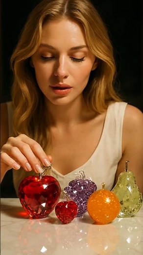 Crystal Whisper ASMR | Glass Fruit Eating & Whisper Sounds #ai #asmr