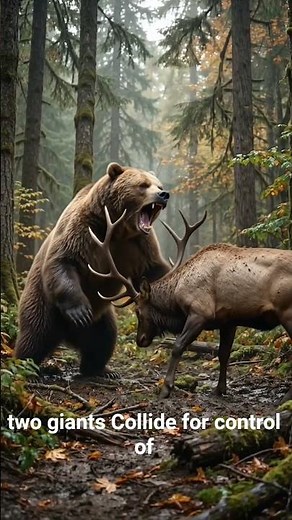 BEAR vs ELK 🐻🫎 | The Battle for the Misty Valley! #shorts #animalfight #epicbattle #epicbeast