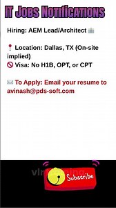 AEM LeadArchitect Job in Dallas, TX Oct 11, 2025