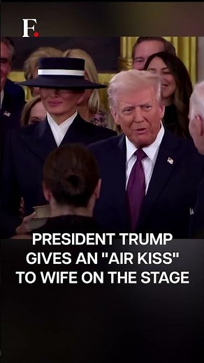 Watch: Trump "Air Kisses" Melania At Inauguration