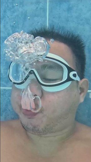 Blowing Bazooka Bubble Gum Underwater