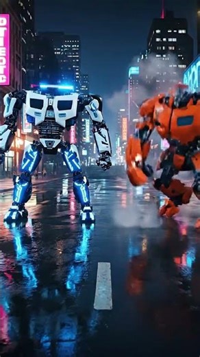 Police Bot vs Muscle Bot Battle